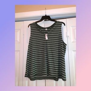 Olive green striped old navy tank